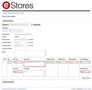 Answers to additional eStores My Quote questions: