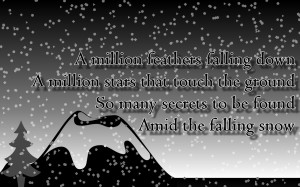 Amid The Falling Snow - Enya Song Lyric Quote in Text Image