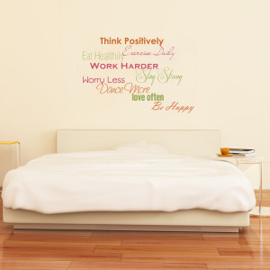 home quotes think positively exercise motivation quote wall decals