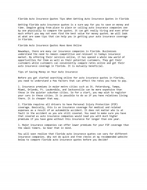 ... Auto Auto Insurance Quotes. Florida Online Auto and Car Insurance