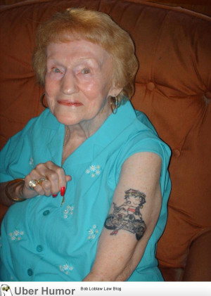 My 87 year old Step Grandmother decided it was time to get a tattoo.
