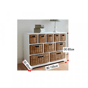Wide Functional Wooden Maize Wash Wicker Baskets Cabinet Storage Unit