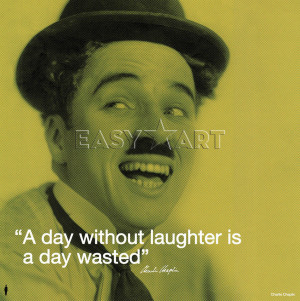 Charlie Chaplin (I.Quote - Laughter) Art Print by Celebrity Image