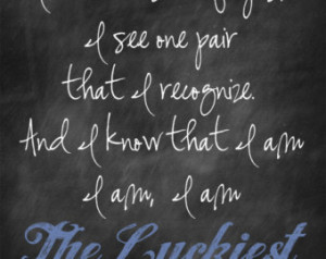 The Luckiest Quote from Ben Folds - Chalkboard effect- Great gift ...