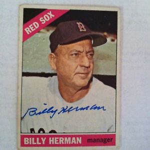 HOF Billy Herman Signed AUtographed 1966 Topps Baseball Card Jsa