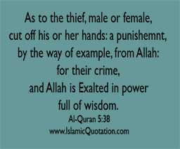 Cut off his or her hands as to theft
