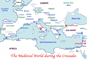 Medieval Europe and The Holy Land during the Crusades.
