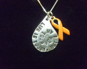 , Multiple Sclerosis J ewelry, MS Awareness Necklace, MS Awareness ...