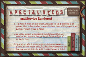 Visiting Teaching Message - September 2012 - Special Needs and Service ...