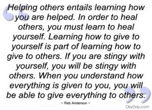 helping others entails learning how you