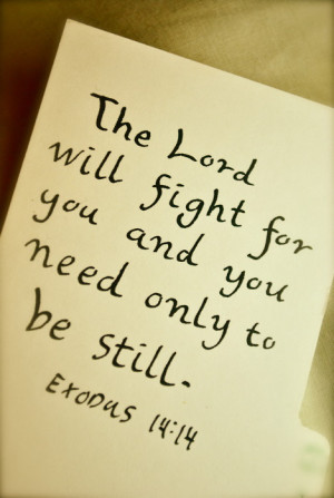 ... on a Sunday: The Lord will Fight for You; You Need Only to Be Still