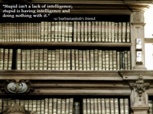 Stupid isn’t a lack of intelligence…” -