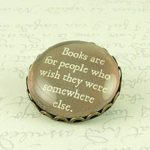 Mark Twain Quote Glass Brooch - Books Are For People - Bibliophile ...