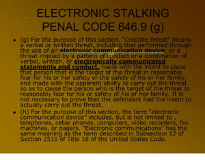 Electronic Harassment and Stalking