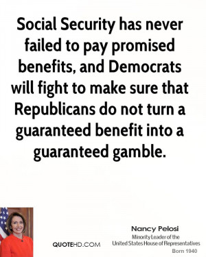... Republicans do not turn a guaranteed benefit into a guaranteed gamble
