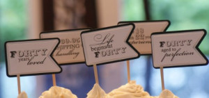 All About Details Black & White 40th Birthday Quotes Cupcake Toppers ...