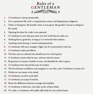 Rules Of A Gentleman List