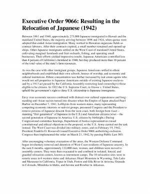 Executive Order 9066 Resulting In The Relocation Of Japanese Info ...