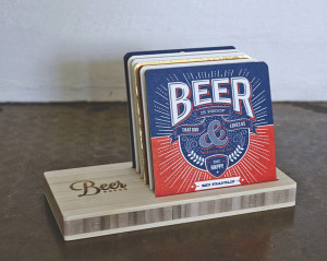 eco-friendly coasters feature quotes from beer drinkers Jack Nicholson ...
