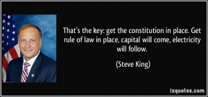 That's the key: get the constitution in place. Get rule of law in ...