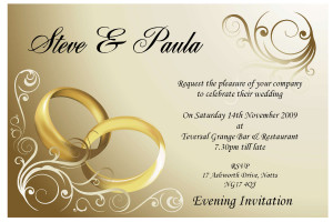 wedding invitations on an elegant gold background with wedding ...