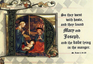 Holy Family Christmas Card with Bible Verse