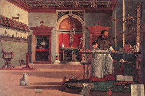 Saint Augustine in his Study - the final work as seen in Venice today.