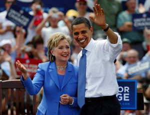 POPULÆRE. Hillary Clinton og Barack Obama danner et populært ...