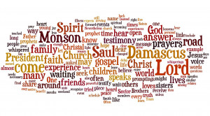 word cloud) that shows the frequency of the words President Uchtdorf ...