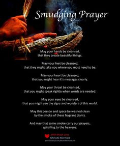 Smudging Prayer by Mystic Mermaid at www.facebook.com ...