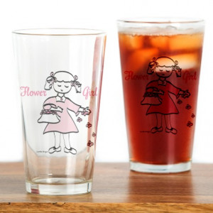 ... Kitchen & Entertaining > Pretty in Pink Flower Girl Drinking Glass