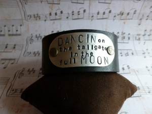 Luke Bryan Song Lyric Quote on a Leather Cuff Bracelet – 
