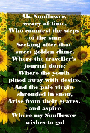 William Blake's Ah Sunflower poem image. Share from this happy ...