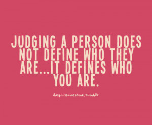 Stop judging people