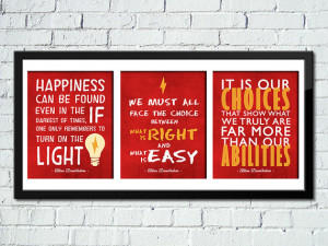 Albus Dumbledore quote print, set of 3 Harry Potter art print, Harry ...