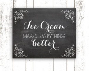 Kitchen Art Print - Chalkboard Art Print Typography with Quote - Ice ...