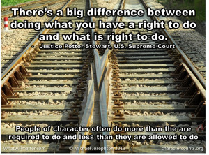 ... what is right to do. — Justice Potter Stewart, U.S. Supreme Court