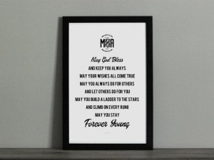 Art print home decor Forever Young Quote by MusicAndArtCoUSA, $14.00