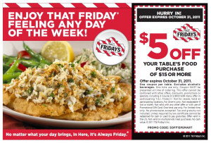 go to print a $ 5 off $ 15 tgi friday s coupon coupon is valid through ...