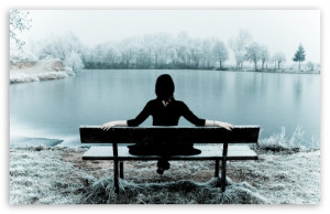 Woman Sitting Alone On A Bench HD wallpaper for Standard 4:3 5:4 ...