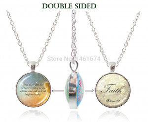 fashion jewelry silver plated letter pendant quote neckless faith ...