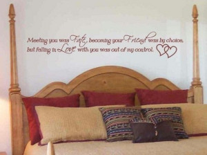 ... decal love quote Meeting you was fate master bedroom wall decor