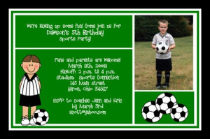 5th Birthday Invitation for Dawson ~ Soccer Photo Card