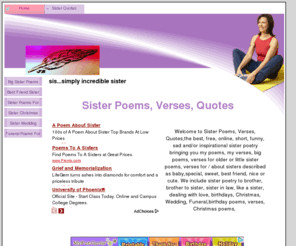 poems.com: Home - Sister Poems Verses QuotesSearching for Sister Poems ...