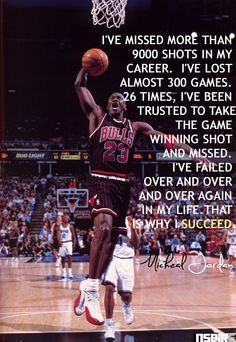 Micheal Jordan #quotes I've missed more than 9000 shots in my career ...