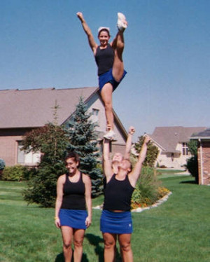 Michigan Spirit Staff - Single Arm, Single Base Heel Stretch