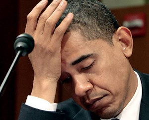 Barack Obama looking sad