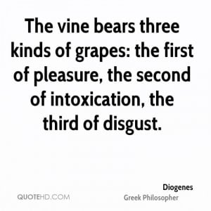 The vine bears three kinds of grapes: the first of pleasure, the ...
