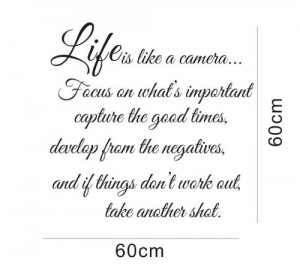 Life is Like a Camera – Wall Decal Quote Wall Saying Wall Vinyl ...