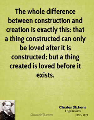 The whole difference between construction and creation is exactly this ...